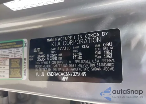 2022 Kia Sportage Lx from USA, damaged, VIN KNDPMCAC6N7025089